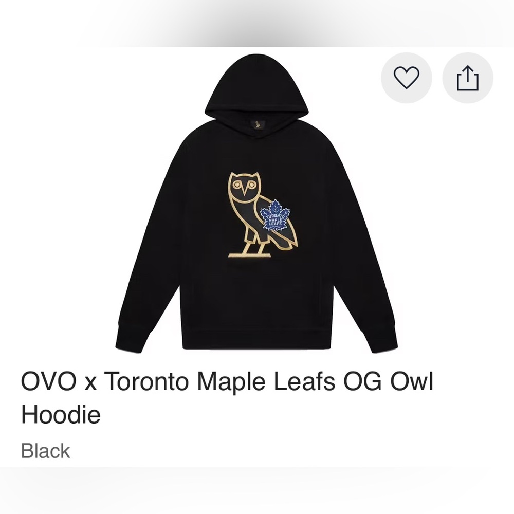 OVO x Toronto Maple Leafs OG Owl Hoodie NWT